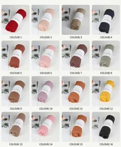 Solid color cotton linen wrinkled scarf for women, soft autumn winter warm shawl wrap.