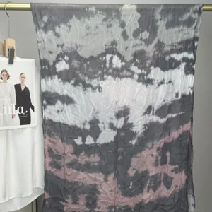 Bohemian style modal cotton printed scarf, watercolor marble pattern, soft and fashionable headwrap.
