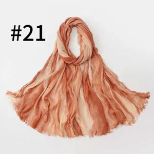Verlauf Viskose Schal für Damen, vintage plissierter langer Umhang mit gestreiftem Design.