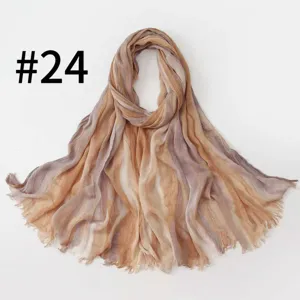 Weicher Viskose Plissee Schal retro Damen langer Schal Mode gestreiftes Hijab Kopftuch