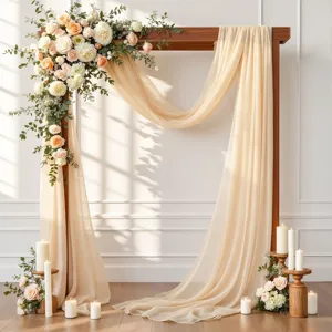 Elegant chiffon wedding arch drape fabric for romantic ceremony backdrop and party decor