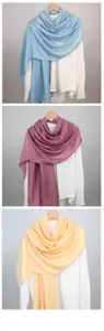Women solid color rayon scarf lightweight thin sunscreen shawl simple fashion neck wrap