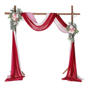 Polyester Chiffon Fabric Drape Wedding Arch Decoration Backdrop Drapery For Lawn Wedding Ceremony Party Celebration Supplies