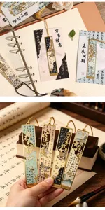 Elegante Metall-Lesezeichen mit klassischem chinesischem Schmetterlings-Hohldesign und Geschenk.