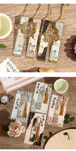 Metall Lesezeichen chinesischer Stil hohler Schmetterling Quaste Abschlussgeschenk
