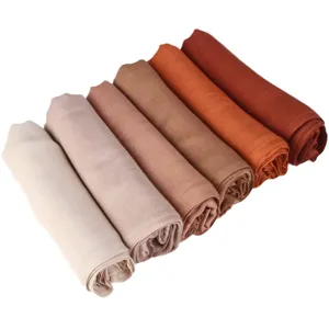Solid color rayon scarf set for women, soft thin sun protection shawl and stylish headscarf.