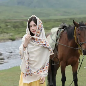 Women's Ethnic Style Printed Shawl Long Scarf Polyester Medium Long Cape For Travel Outdoor Photography