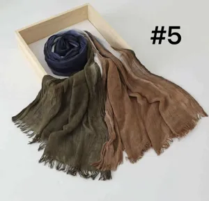 Gradient modal cotton scarf detail, featuring soft fabric texture and elegant fringe edges.