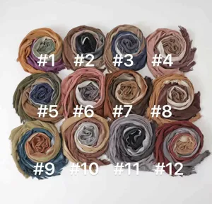 Modal cotton scarf women lightweight shawl ethnic hijab colorful gradient headwrap chic