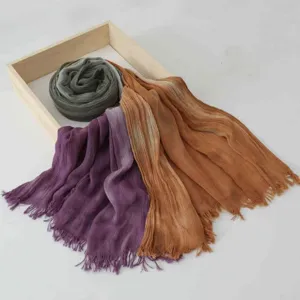 Gradient modal cotton scarf for women, soft fringe shawl and ethnic headscarf main photo