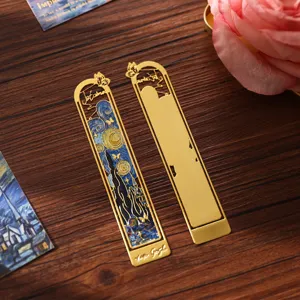 Metall hohles Lesezeichen Retro Oelgemälde Design exquisite kreative literarische Geschenke