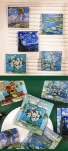 Acryl Kühlschrankmagnete mit berühmten Van Gogh Kunst Gemälden retro dekorative Aufkleber