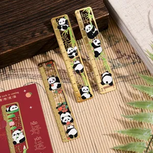 Vintage Chinesischer Stil Metall Hohl Panda Lineal Lesezeichen Exquisites Messlineal Lesezeichen Geschenk Für Studenten Büro Schule