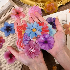Vintage Botanische PET Blumenaufkleber Transparent Wasserdicht Floral Decals Für DIY Scrapbooking Journal Deko