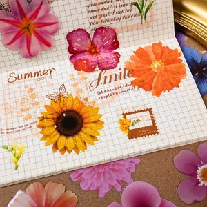Vintage Blumen PET Aufkleber großes botanisches Sticker Set für DIY Tagebuch Basteln