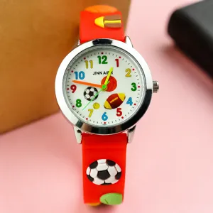 Kinder Cartoon Sport Quarz Uhr Bunte Bälle Gummiband Schüler Armbanduhr Mode Freizeit Geschenk Uhr