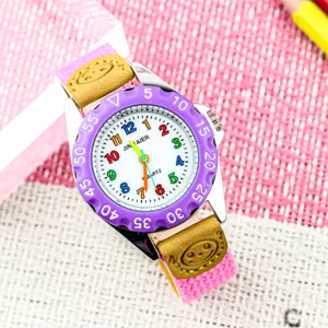 Kinder Kwarts Horloge Canvas Band Kleurrijke Digitale Leertijd Polshorloge Casual Analoog Horloge Voor Jongens En Meisjes