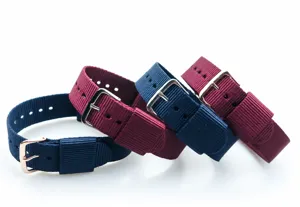 Cinturino per orologio in nylon intrecciato blu notte bordeaux di ricambio 18mm 20mm