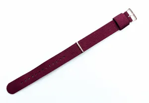 Cinturino per orologio in nylon bordeaux di ricambio con fibbia in metallo, resistente