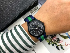 Nylon Strap Military Watch Casual Quartz Wristwatch for Men and Kids Daily Wear Use