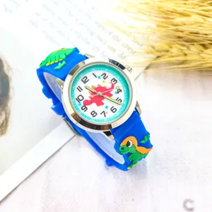 Kids cute dinosaur watch children cartoon quartz wristwatch with comfortable silicone strap