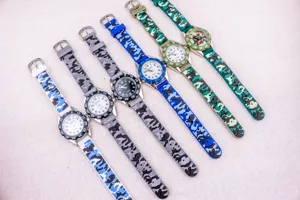 Kinderen horloge jongens quartz camo band kleurrijke kinderen horloge school casual polshorloge