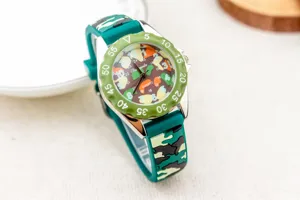 Kinderhorloge jongens quartz analoog camouflage horloge schattige kinderen scholier.