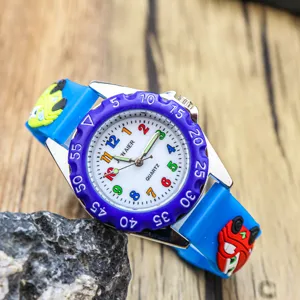 Kids 3D Cartoon Car Quartz Watch Cute Boys Luminous Hands Silicone Strap Gift Timepiece