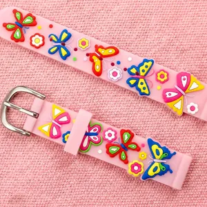 Cinturino per Orologio in Silicone PVC per Bambini Cinturino di Ricambio Farfalla Cartone Animato 3D Accessori per Orologi Universali per Bambini