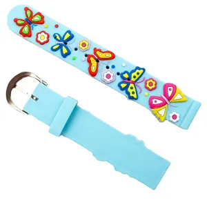 Cinturino per orologio in silicone con farfalla 3D per bambini ricambio 14mm morbido PVC