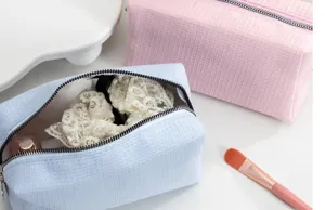 Borsa cosmetica a nido d'ape portatile, grande capacità trousse da toilette, ideale per i viaggi.