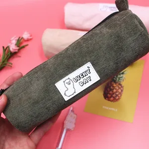 Corduroy pencil case creative simple cute pencil pouch stationery storage bag main view