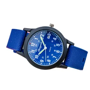 Kinder quartz horloge met blauwe siliconen band en 24-uurs waterdichte wijzerplaat