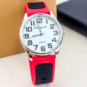 Men's Silicone Quartz Watch Casual Waterproof Sports Wristwatch With Large Arabic Numerals Fashion Student Wrist Watch