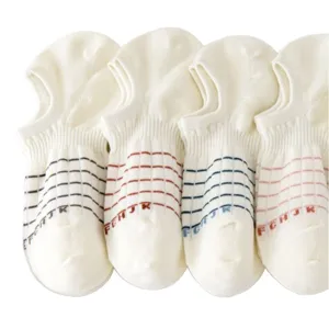 Women cotton low cut socks summer thin breathable striped casual cute daily wear anti slip main image