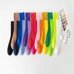 Colorful women cotton mid-calf socks breathable casual daily wear fashion cute styles