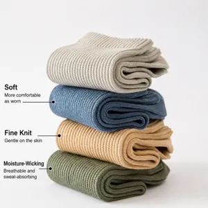 High quality pure cotton mid-calf socks breathable soft solid color casual socks main