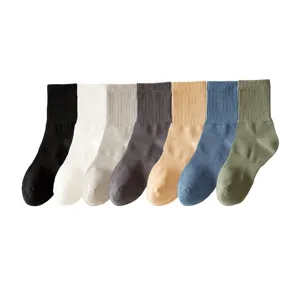 Men's pure cotton mid tube socks business breathable anti odor casual solid color pack