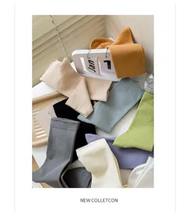 Chaussettes mi-mollet unies épaisses pour femmes hiver chaud Morandi coton slouch usure quotidienne