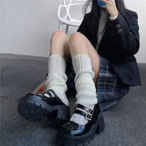 Y2K knitted leg warmers autumn winter slouch boot covers Japanese JK style student socks