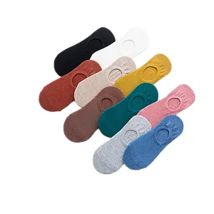 Women shallow cut low top socks non-slip silicone boat socks spring summer thin cotton socks