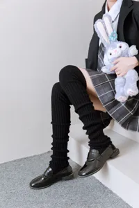 Black knit leg warmers Japanese JK style overknee boots socks y2k autumn winter warm cute accessory