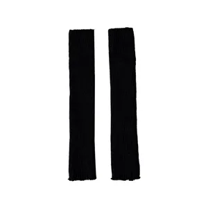Schwarze gestrickte Beinwärmer für Damen Herbst Winter Stulpen Freizeitsocken warm Stil