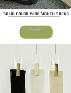 Comfortable solid color combed cotton mid-tube socks detail view, soft and breathable fabric.