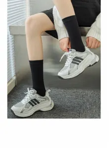 Women cotton mid-tube socks spring summer casual daily wear breathable comfortable soft hosiery.