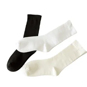 Comfortable cotton mid-tube women socks, soft loose top design, breathable daily wear.