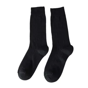 Black ribbed crew socks for women, thin cotton Japanese JK style daily summer wear basic.