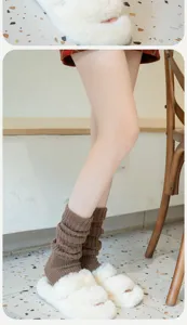 Knitted leg warmers for women autumn winter thick warm slouch socks Y2K fashion daily style.