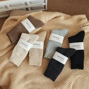 Herren dicke Baumwoll Frotteesocken Winter warme Mittelsocke einfarbig thermisch Socken Detail