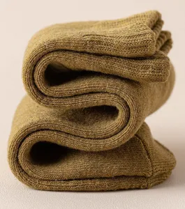Thickened winter thermal terry socks for women, cozy mid-calf warm cotton socks.